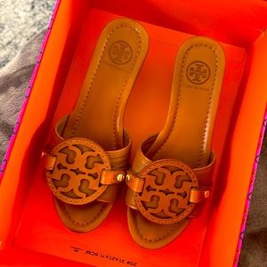 TORY BURCH leather wedge sandals